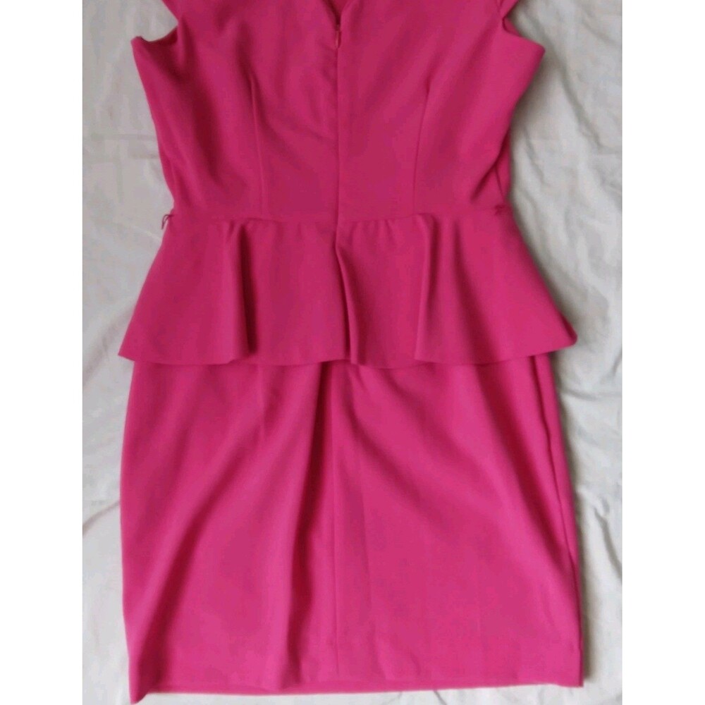 Worthington Pink Peplum Dress Pink Sleeveless Barbie Womens Size 6P - Picture 8 of 9